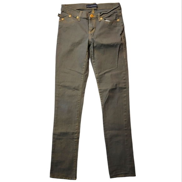 Rock& Republic Berlin Metallic Bronze Jeans Size 4 Gold Bronze - Picture 1 of 5